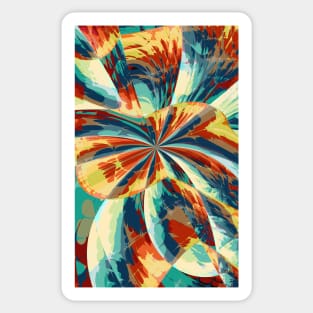 Colorful painterly floral abstract Sticker